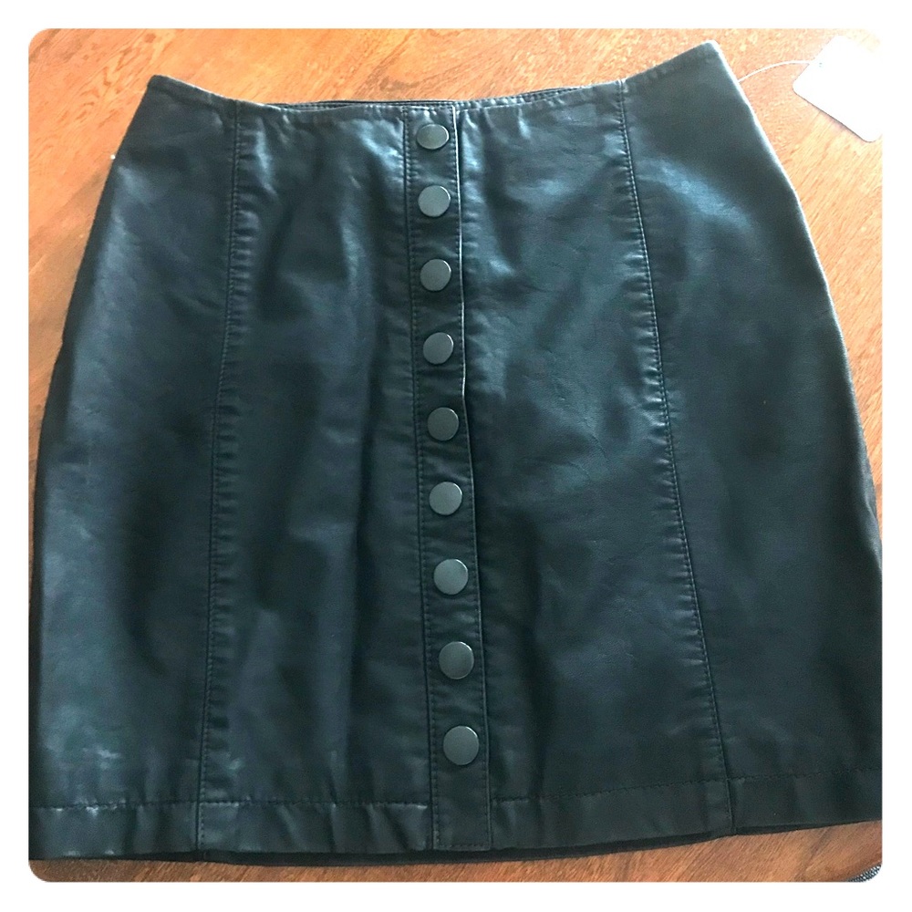 Free People black leather skirt